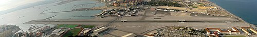 Gibraltar Airport panorama — travel photo of Gibraltar