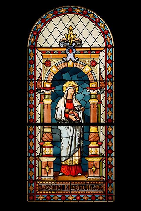 St Elisabeth of Hungary ( . century, stained glass) — travel photo of Hungary