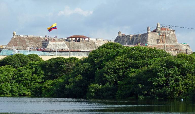 Castillo San Felipe de Barajas from Getsemani CTG E0101 — travel photo of Getsemaní, Cartagena de Indias