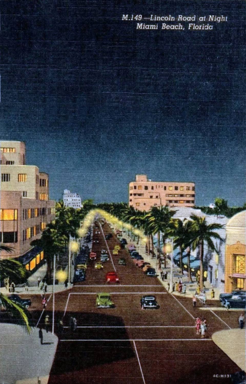 Miami Beach - Lincoln Road at night — travel photo of Lincoln Road, Miami Beach