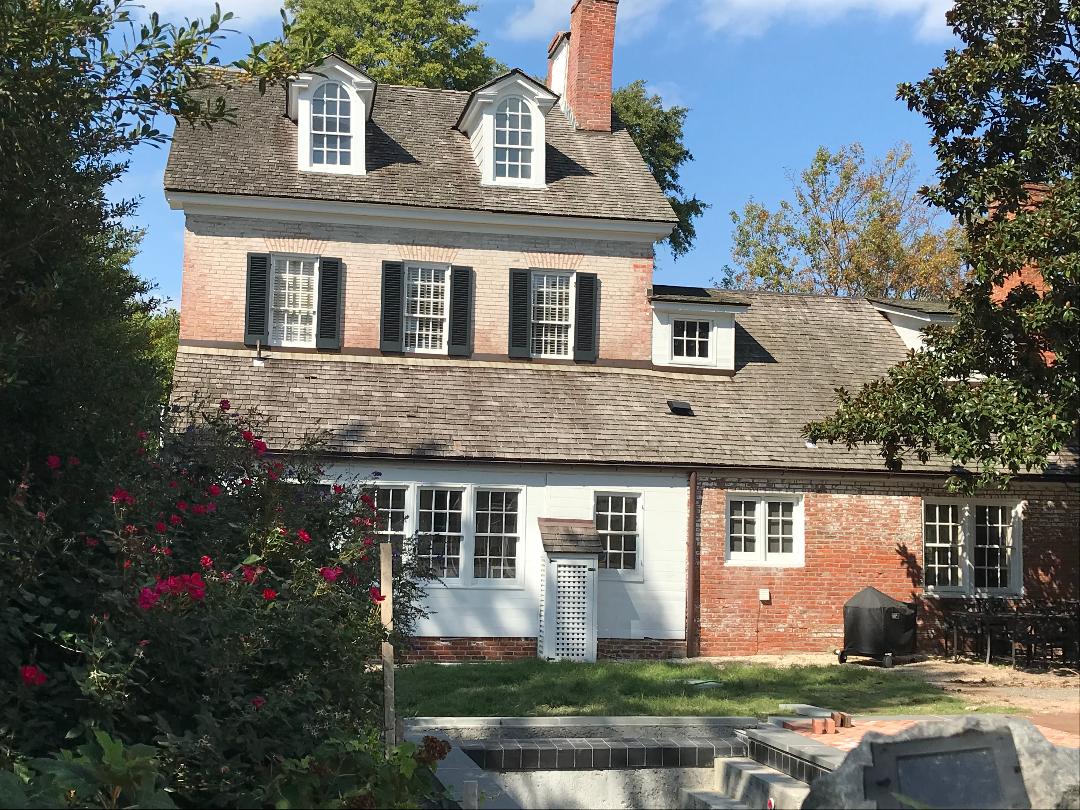 St Michaels back of Cannonball house — travel photo of Cannonball scars