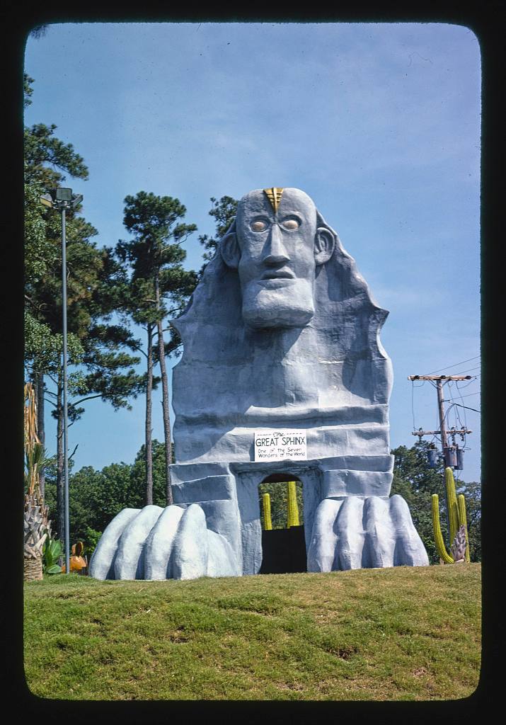 Grey sphinx view 2, Wacky Golf, Myrtle Beach, South Carolina (LOC) — travel photo of Myrtle Beach