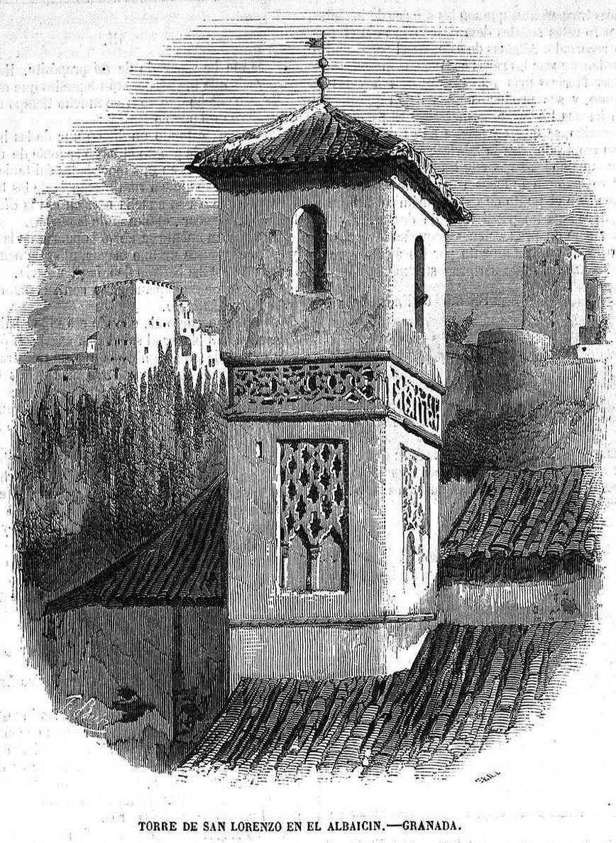 Torre de San Lorenzo en el Albaicín, Granada, en El Museo Universal — travel photo of Albaicín, Granada