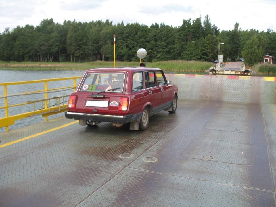 VAZ2105 on a ferry at the Turku Archipelago — travel photo of Turku & the archipelago, Finland