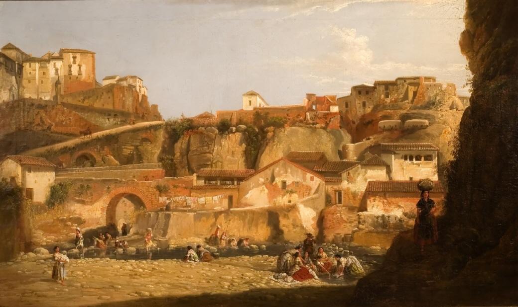 Lavanderas al pie de la ciudad de Ronda, de Manuel Barrón (Museo de Bellas Artes de Sevilla) — travel photo of La Ciudad, Ronda