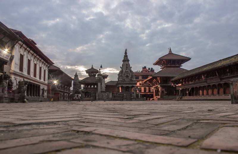 Early morning view of Bhaktapur Durbar Square — travel photo of Bhaktapur, Kathmandu