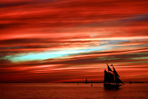 Sunset, Mallory Square, Key West, Florida, USA — travel photo of Mallory Square, Key West