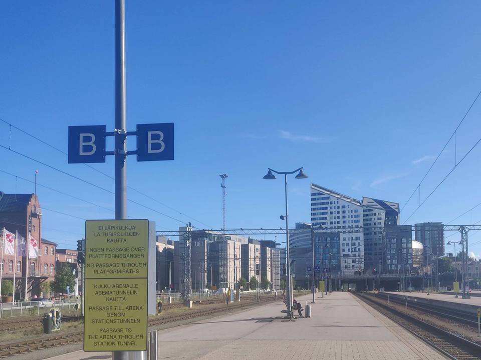 Nokia Arena from the tampere railway station — travel photo of Nokia, Tampere