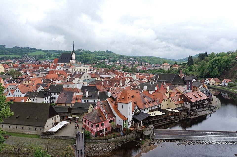 View of Český Krumlov from the castle — travel photo of Český Krumlov