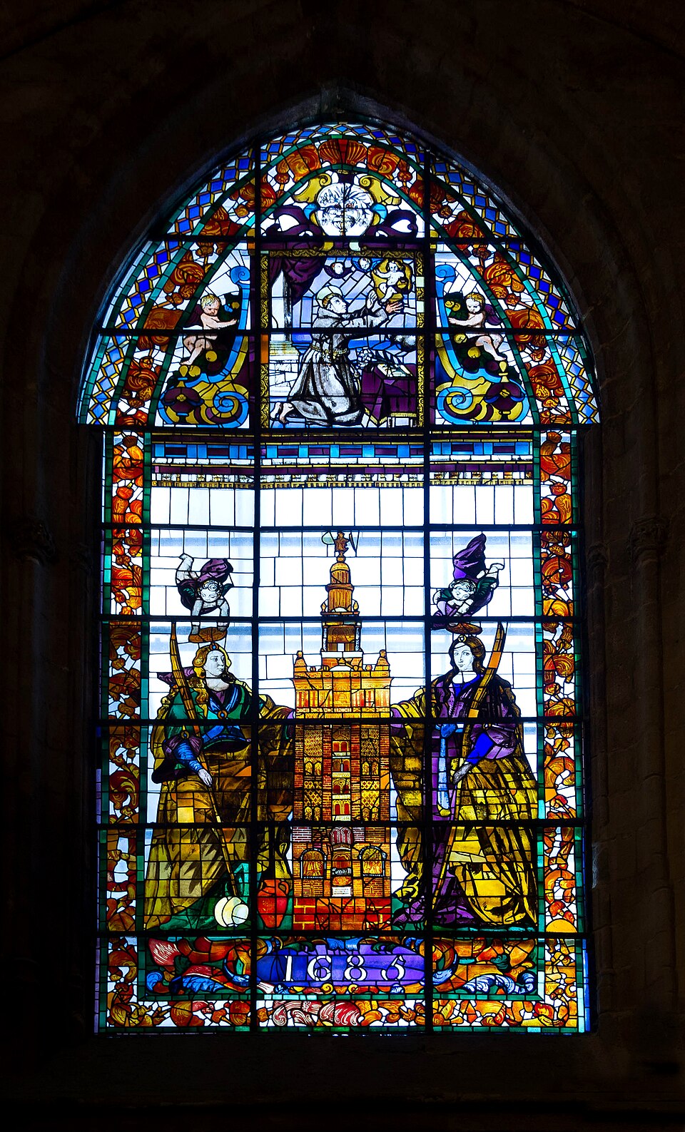 Stained-glass window, Cathedral in Seville — travel photo of Seville
