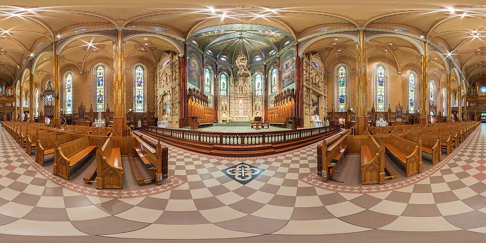 Panorama of Basilique Saint-Patrick, Montreal, Quebec, Canada — travel photo of Montréal