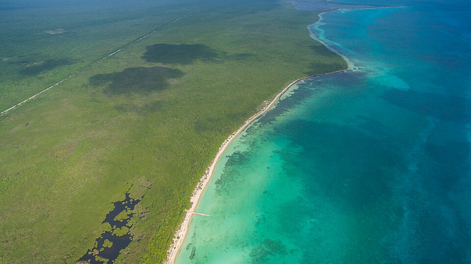 Palancar beach aerial Cozumel Mexico ( ) — travel photo of Palancar, Cozumel