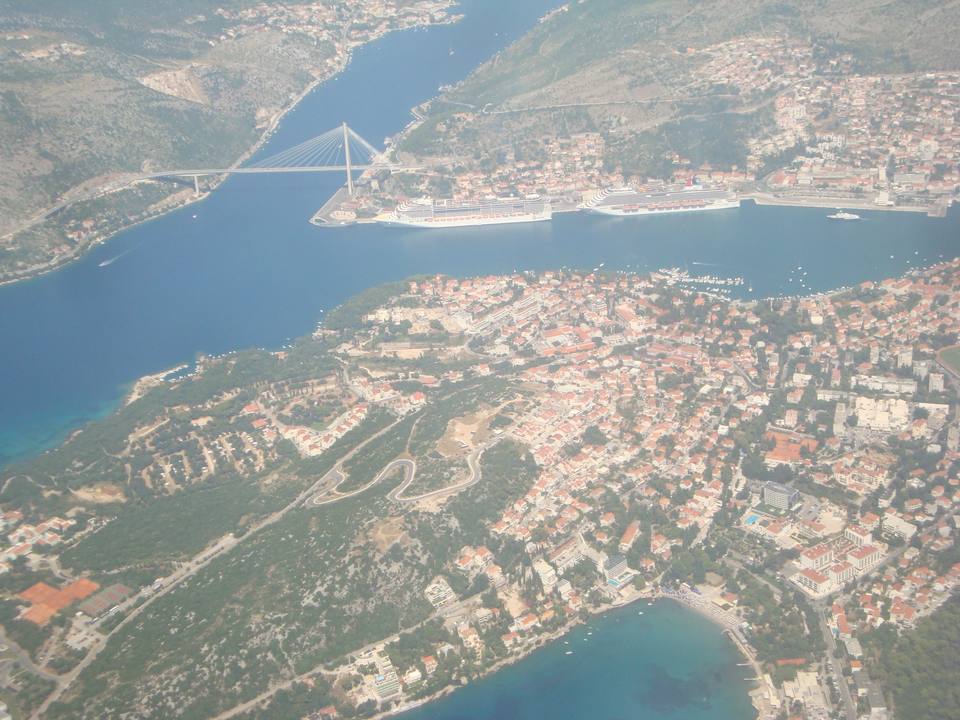 Aerial view West Dubrovnik Lapad — travel photo of Lapad, Dubrovnik