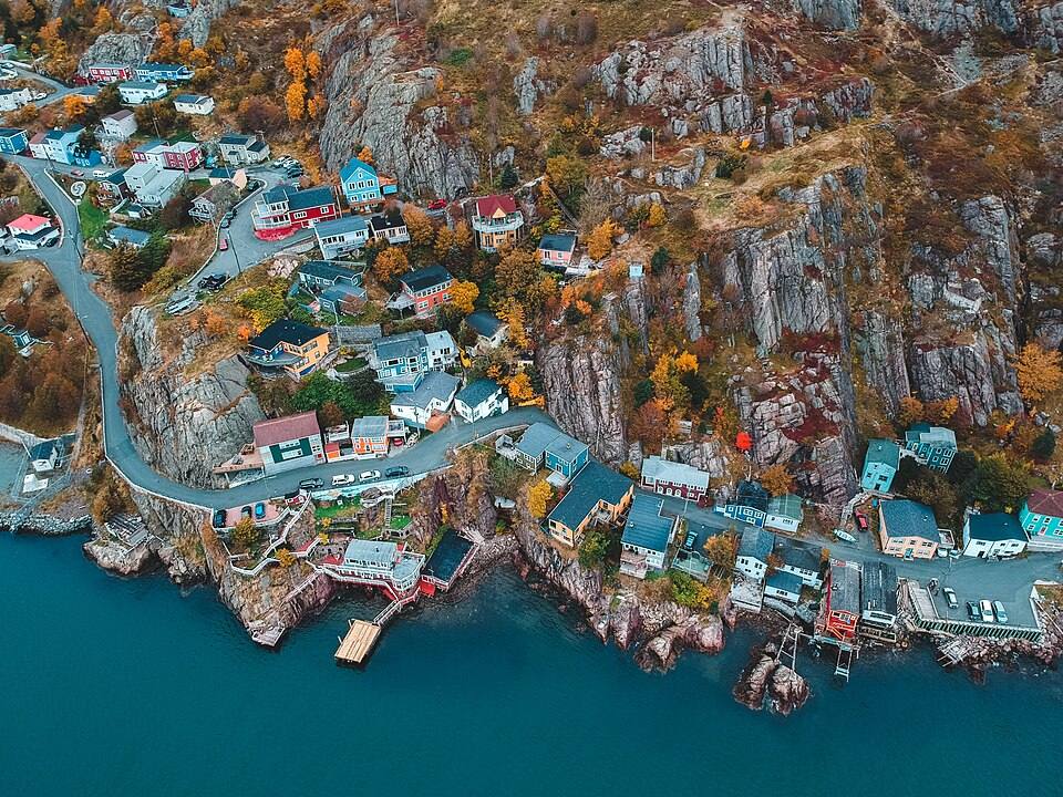An aerial view of The Battery, Located in St. John's, Newfoundland and Labrador — travel photo of St John's & Newfoundland