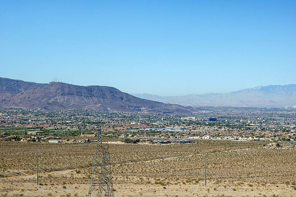 Old Henderson Viewed from the Basic "B" on the Side of River Mtn Foothills on October — travel photo of Henderson