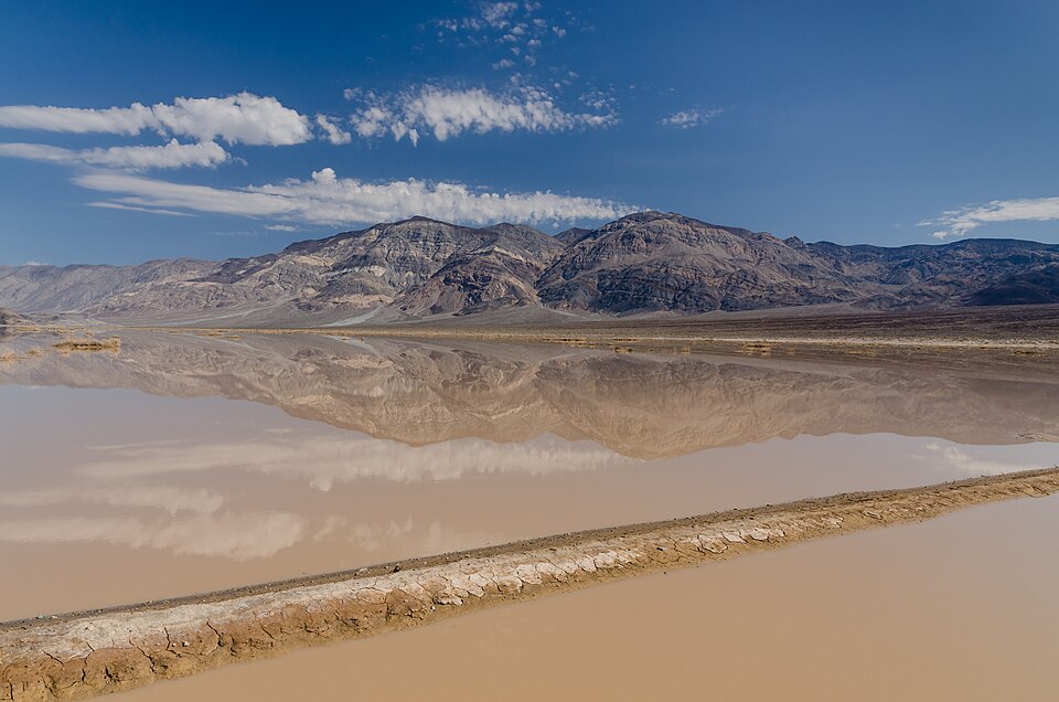 Death Valley exit SR190 view Panamint Butt flash flood — travel photo of Death Valley
