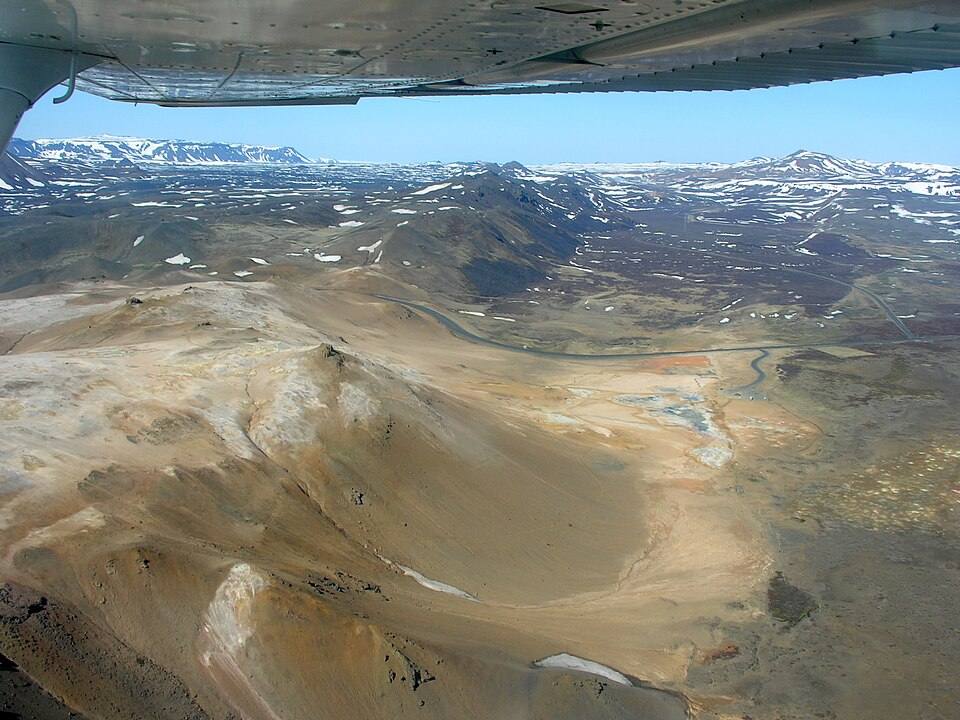 Aerial View of Námafjall and Hverir . . — travel photo of Hverir & Námafjall