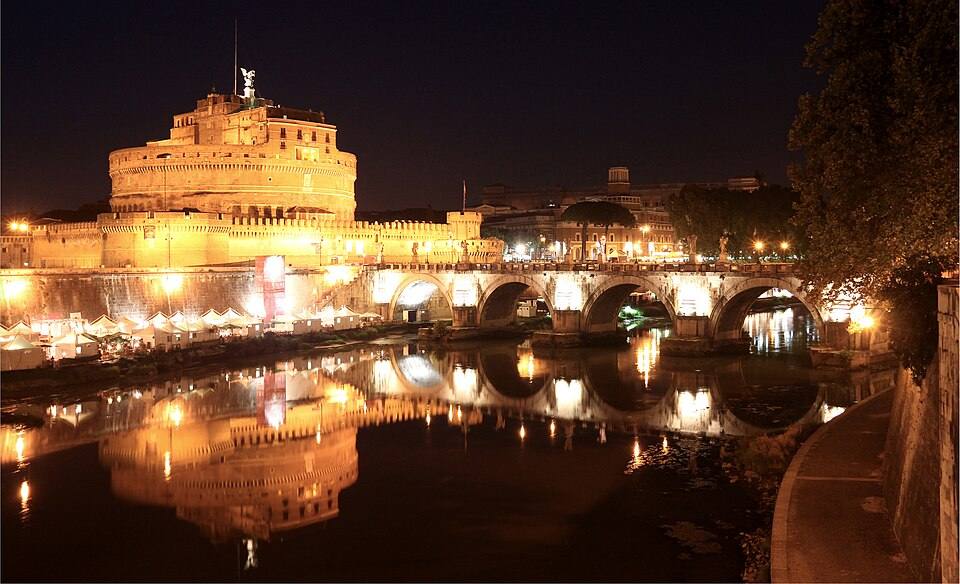 Rome - Castel and Ponte Sant'Angelo by night — travel photo of Ponte Sant'Angelo, Castel Sant'Angelo