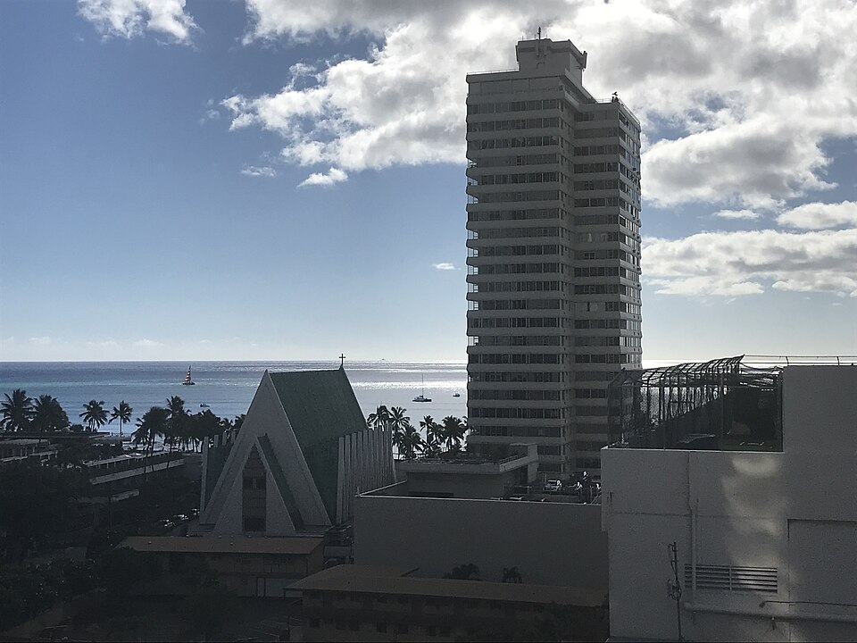 Kapahulu neighborhood of Waikiki from the Hilton Waikiki Beach — travel photo of Kapahulu, Honolulu and Waikiki