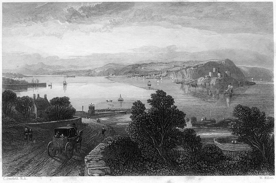 The Queensferry, from the South East engraving by William Miller after C Stanfield — travel photo of South Queensferry