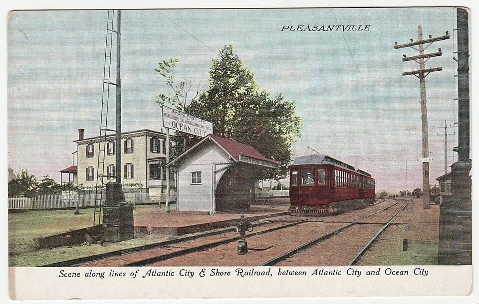 Scene along Atlantic City and Shore Railroad, between Atlantic City and Ocean City - Pleasantville — travel photo of Ocean City, The Jersey Shore