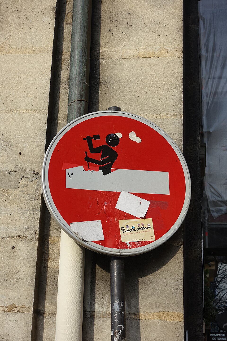 Clet Abraham @ Street art @ Le Marais @ Paris ( ) — travel photo of Le Marais, Paris