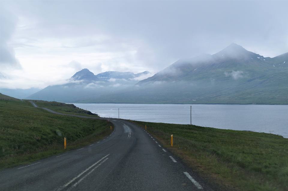 View over Stöðvarfjörður from south (ring road) — travel photo of Stöðvarfjörður