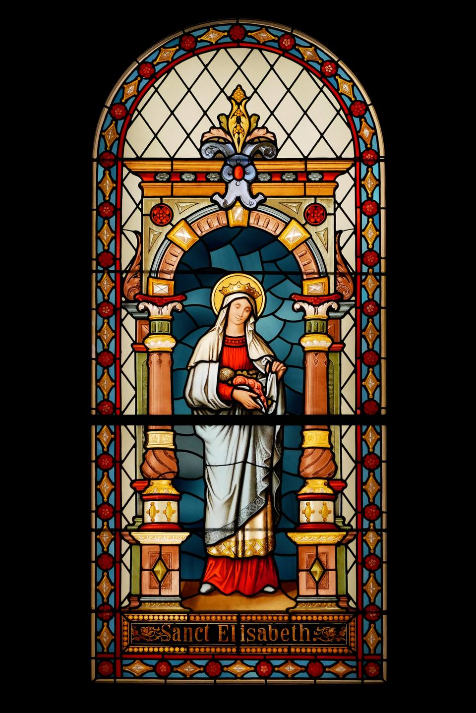 St Elisabeth of Hungary ( . century, stained glass) — travel photo of Hungary