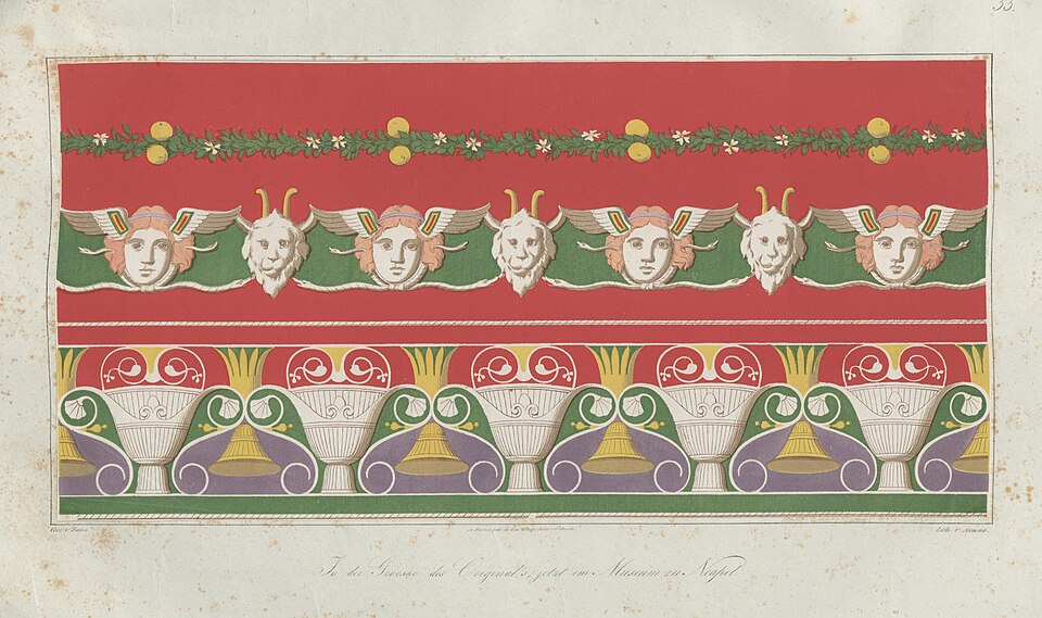 Border designs from Pompeii based on originals in the Naples Museum by Wilhelm Zahn — travel photo of Naples & Pompeii