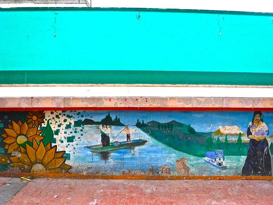 Mural in the Plaza cívica de San Gregorio Atlapulco, Xochimilco, México — travel photo of San Gregorio Atlapulco, Xochimilco