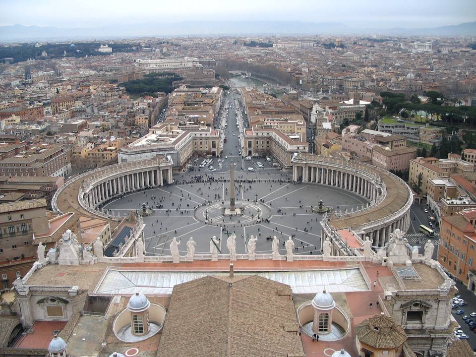 Saint Peter's Square from the dome — travel photo of St Peter's Square, Vatican City