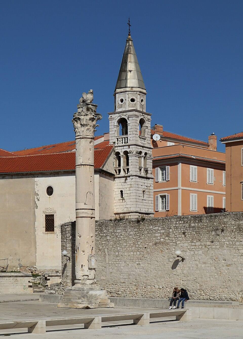 Zadar Votive column bell tower of Saint Elijah — travel photo of Zadar