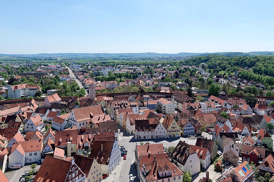 View from the Daniel tower of St. George’s Church in Nördlingen — travel photo of Nördlingen