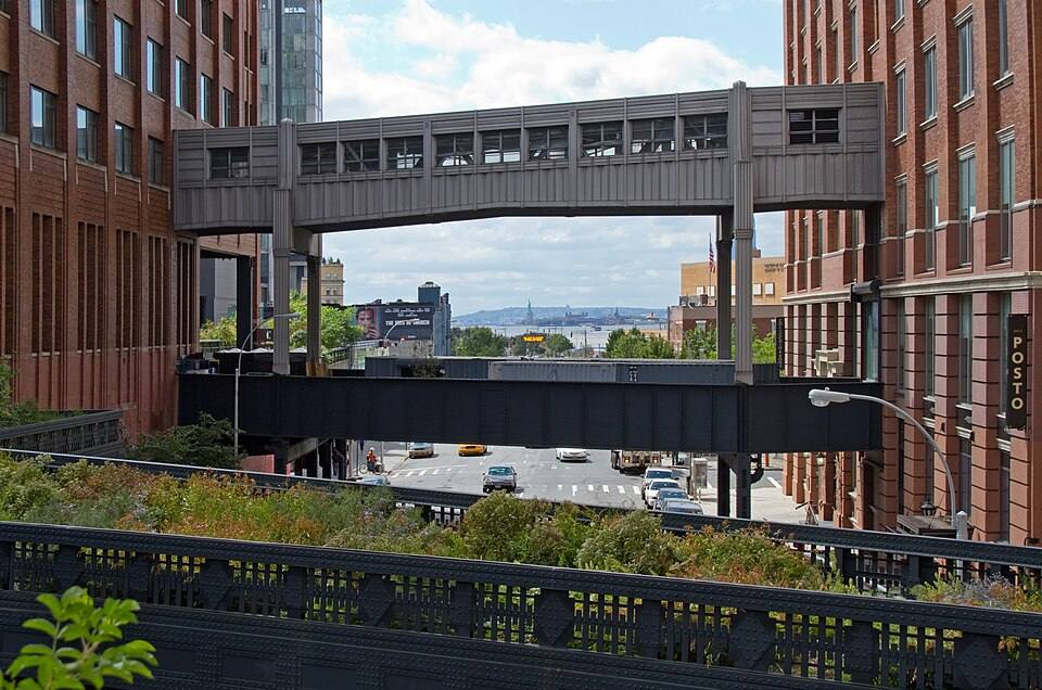 View of Statue of Liberty down 10th Avenue from the High Line ( ) — travel photo of The High Line, Chelsea & the High Line