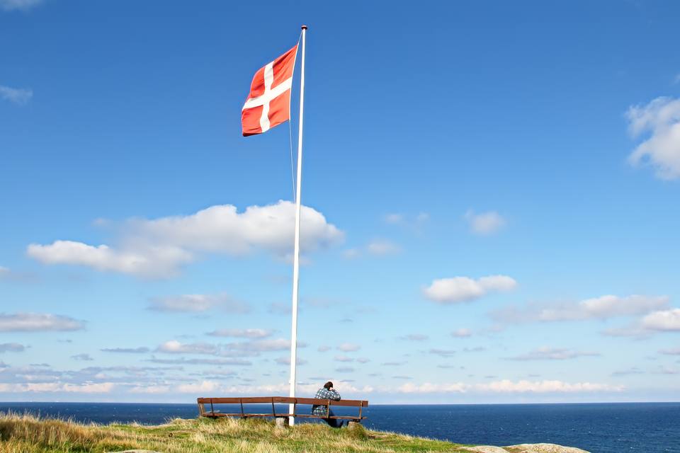 Baltic Sea Distance View from Hill nearby Town Gudhjem, Island Bornholm — travel photo of Gudhjem, Bornholm