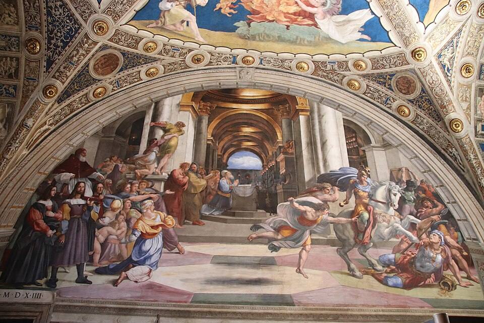 "Expulsion of Heliodorus from the Temple" by Raphael, Raphael Rooms, Vatican Museum ( ) — travel photo of Raphael Rooms, Vatican Museums