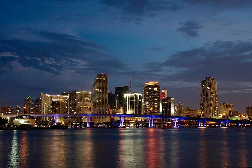 Night Panorama Miami Florida — travel photo of Miami, Florida