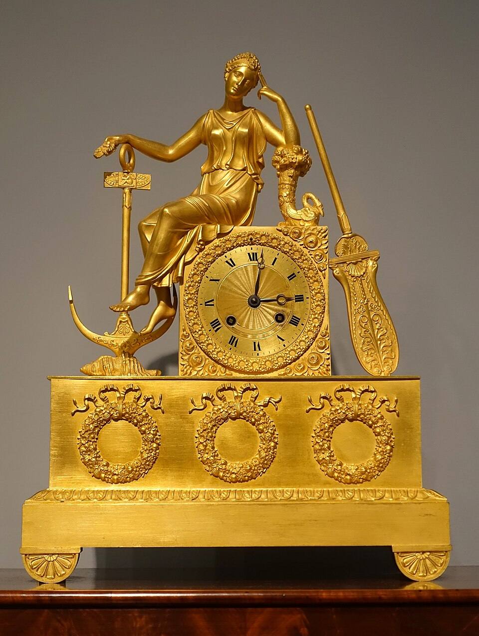 Mantle clock, Saint-Nicolas-d'Aliermont and Paris, France, gilt bronze, glass - Dallas Museum of Art — travel photo of Dallas Museum of Art, Dallas