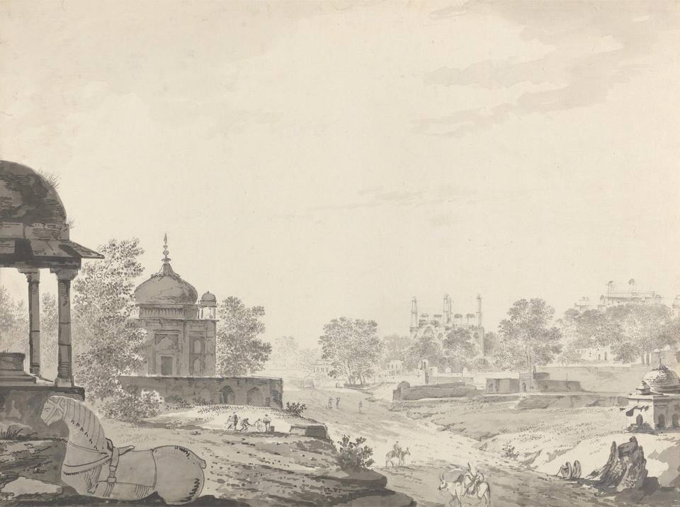 William Hodges - A View of the Tombs of Secundrii (Sikandra) near Agra - B1978. . - Yale Center for British Art — travel photo of Sikandra, Agra