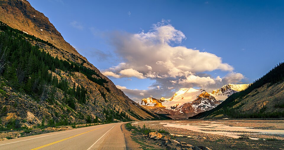 View from the road in Jasper National Park, in the Canadian Rockies — travel photo of Jasper, The Canadian Rockies