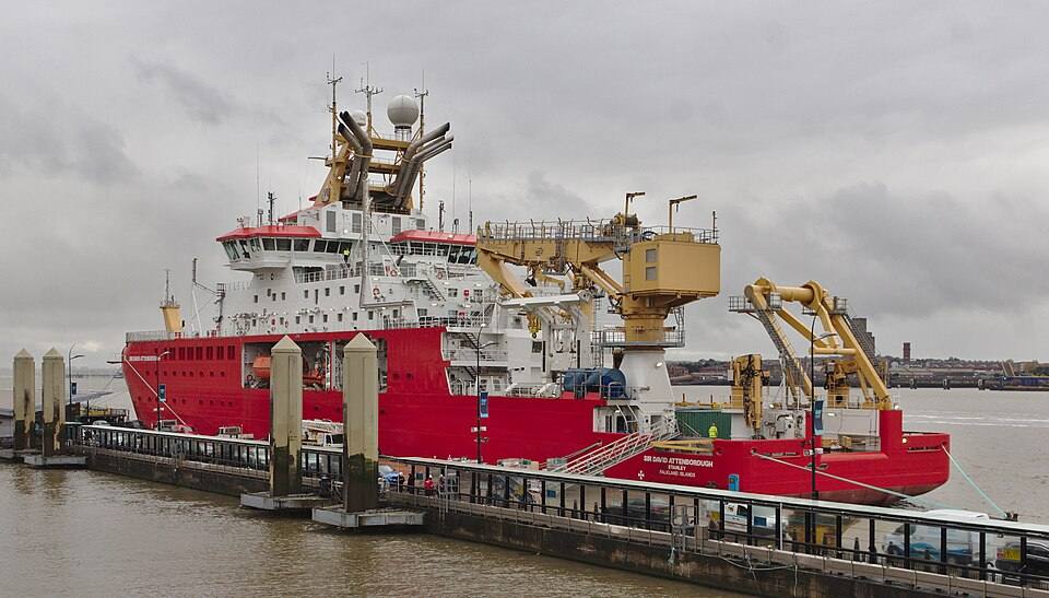RRS Sir David Attenborough at Liverpool Cruise Terminal 3 — travel photo of Cruise terminal