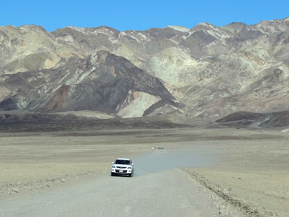 View toward Artists Palette - Death Valley - California - USA ( ) — travel photo of Artists Palette, Death Valley