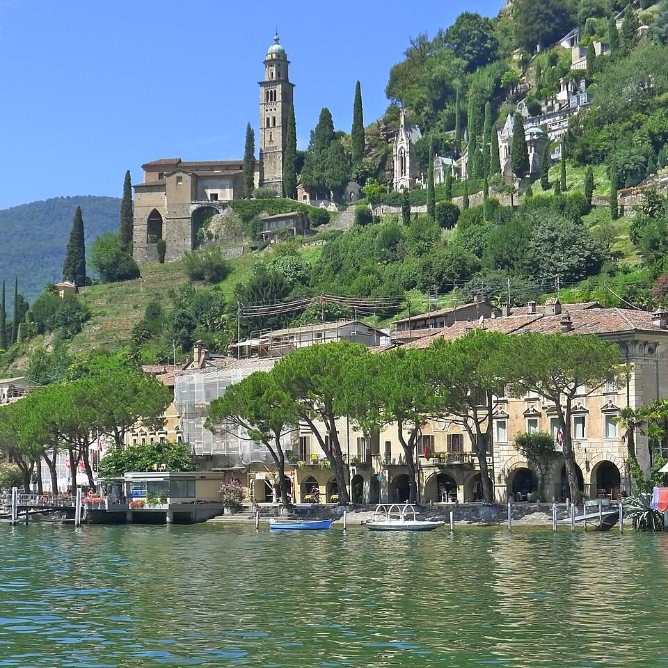 View of Morcote from the Lake — travel photo of Morcote, Lugano & Ticino