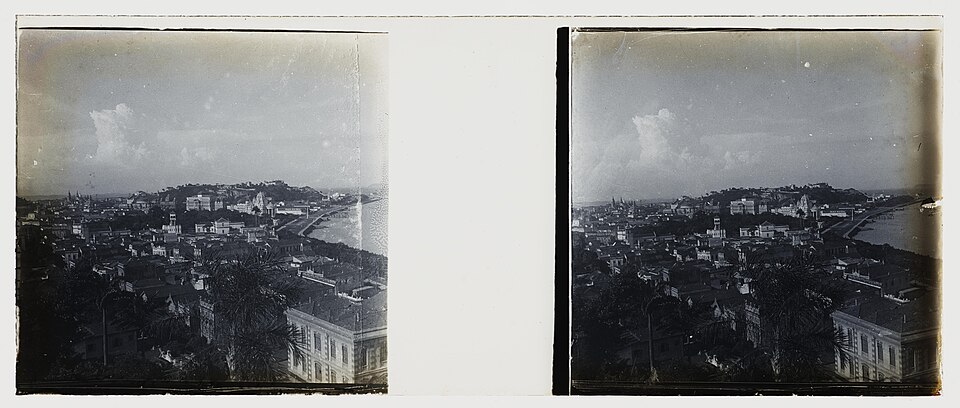 Vista da Lapa e do Centro a partir de Santa Teresa, ao fundo, destaque para o Palácio Monroe, Biblioteca Nacional e Morro do Castelo (002080RJ1914) — travel photo of Lapa, Centro & Santa Teresa