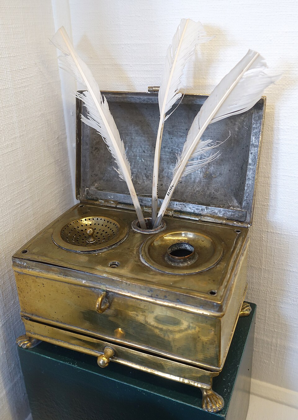 Inkstand, Sarna church, Dalarna, brass - Nordiska museet - Stockholm, Sweden — travel photo of Dalarna
