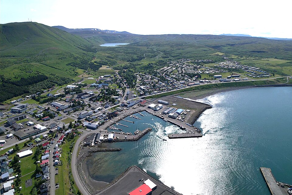 Húsavík aerial — travel photo of Húsavík