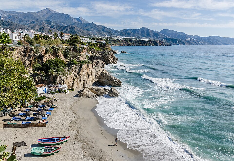 View from Balcón de Europa in Nerja — travel photo of Nerja, Andalusia