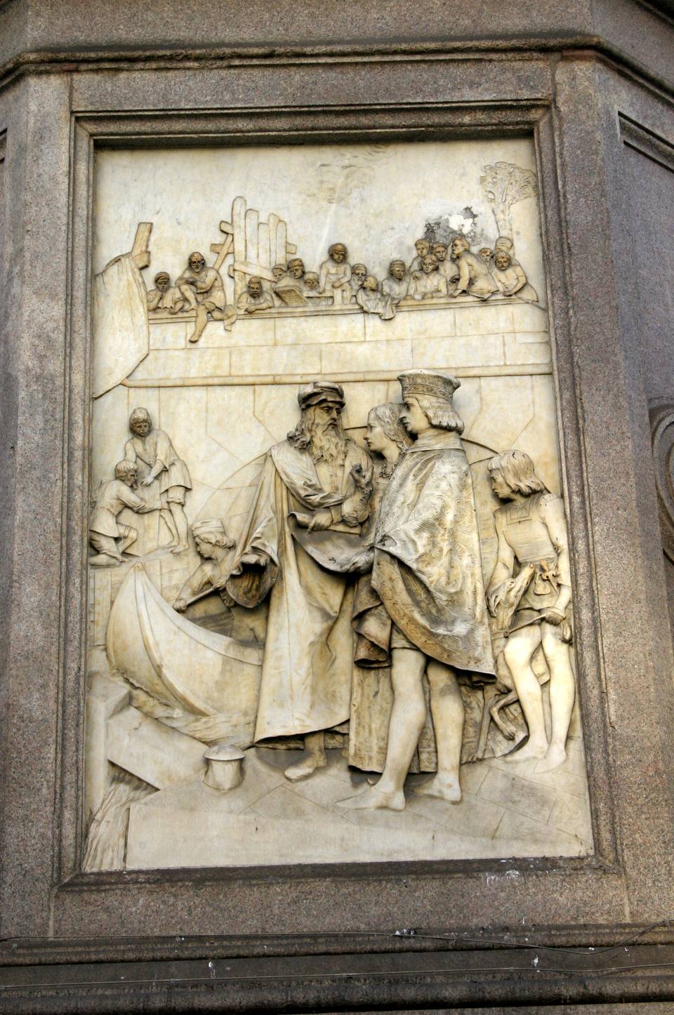 Milano, Monumento a Leonardo - Leonardo progetta le chiuse dei navigli - Foto Giovanni Dall'Orto -jan — travel photo of Navigli, Milan