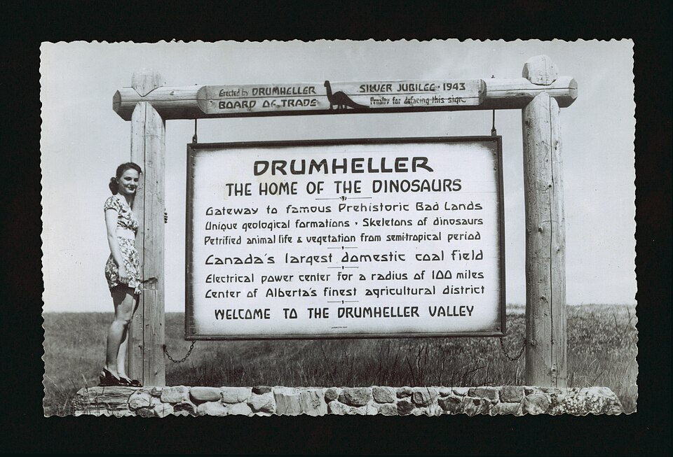 Board of Trade Historical Sign, Calgary - Drumheller Highway (Drumheller The Home of the Dinosaurs) — travel photo of Drumheller, Calgary