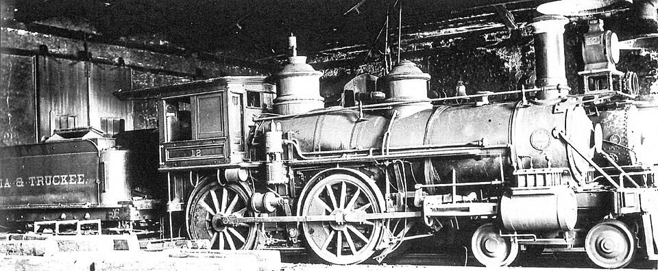 Virginia & Truckee RR, "Genoa." Carson City Engine House (before restoration) — travel photo of Virginia City, Carson City